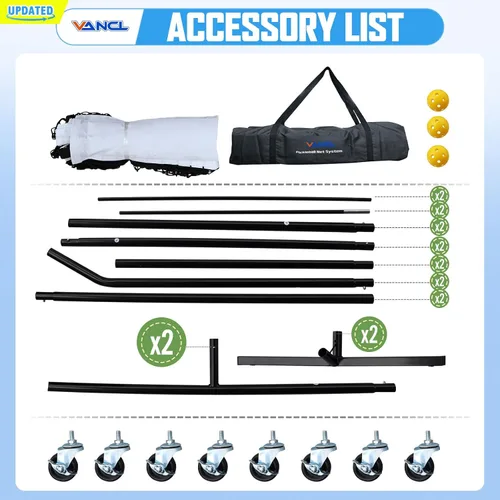 Vista 2 de Pro Pickleball Net Portable with Wheels – 22ft Heavy Duty Pickleball Net System with Sturdy Aluminum Frame for Outdoor & Indoor – Nylon Net &