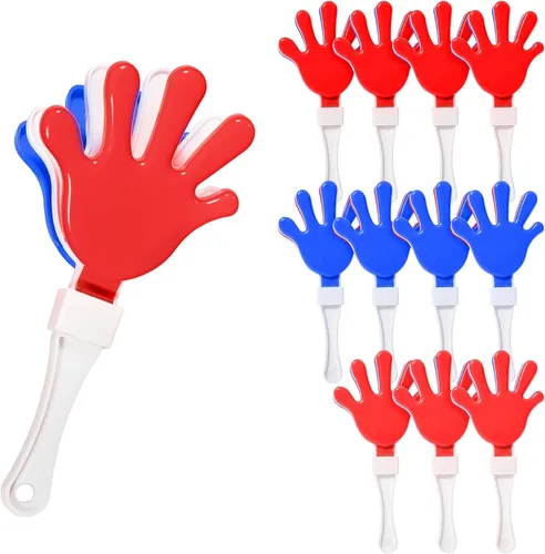 Vista 10 de Windy City Novelties Paquete de 12 mini pinzas de mano de 7 pulgadas, ruidosos de plástico para juegos deportivos, rallyes de pep, portones traseros