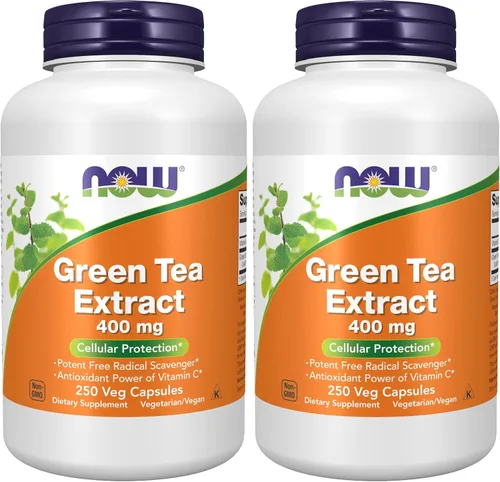 Vista 9 de Suplementos NOW Foods, extracto de té verde 400 mg con vitamina C para dieta, protección celular*, 250 cápsulas vegetales