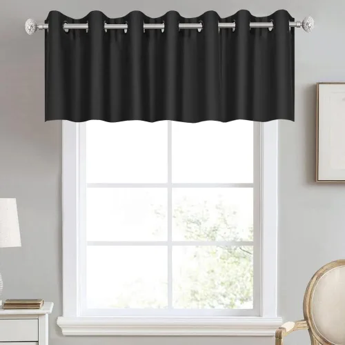 Vista 50 de DECOVSUN Cenefa de cortina opaca amarilla brillante para ventanas de cocina, cenefa opaca con ojales para dormitorio, cenefa corta y recta para sala