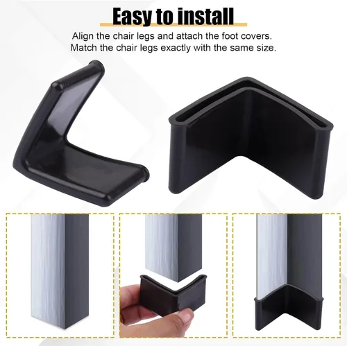Vista 6 de Fuoequl Protector de marco de cama Guards 1-1/2 "x 1-1/2" Borde esquina End Covers/Caps Bed Frame Caps