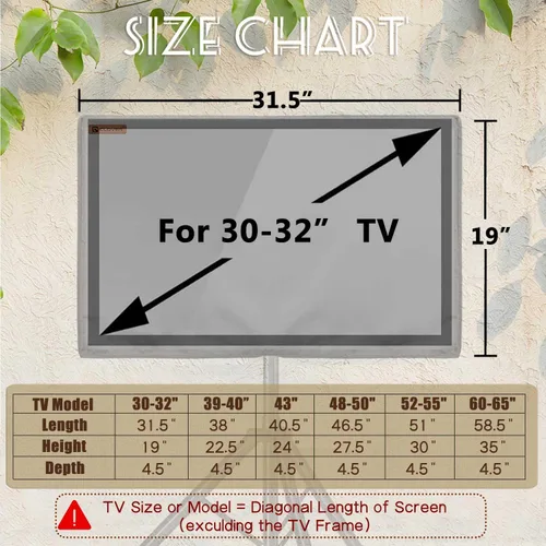 Vista 2 de IC ICLOVER Funda para soporte de TV móvil de 30 a 32 pulgadas, cubierta impermeable para TV al aire libre para soporte rodante, protector de Beige