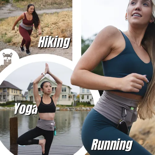 Vista 5 de Cinturón unisex para correr, riñonera para mujer, soporte para teléfono para correr, cinturón de entrenamiento para mujer, cinturón delgado