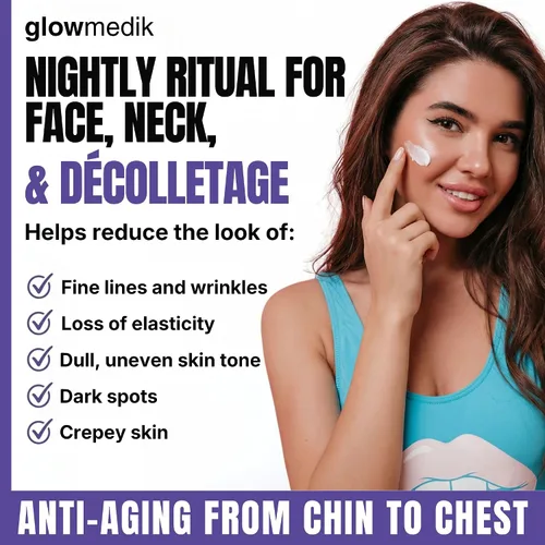 Vista 5 de Glowmedik Crema de retinol para la cara, hidratante antienvejecimiento para piel envejecida y arrugas profundas, fórmula antiarrugas con colágeno