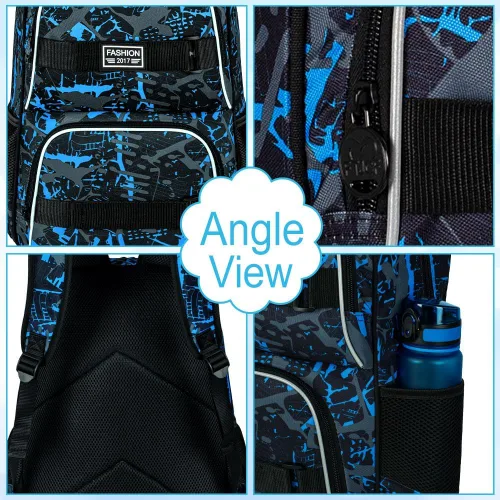 Vista 5 de Mochila para laptop, 16 pulgadas, bolsa escolar y bolsa de almuerzo, mochilas resistentes al agua para adolescentes, niñas, mujeres, estudiantes