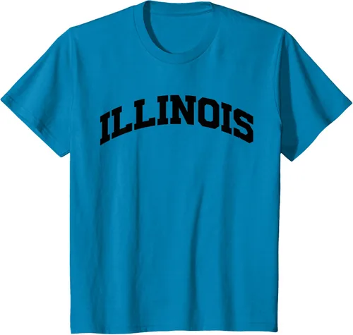 Vista 57 de Illinois Gift - Camiseta de diseño deportivo con texto universitario, gris, S