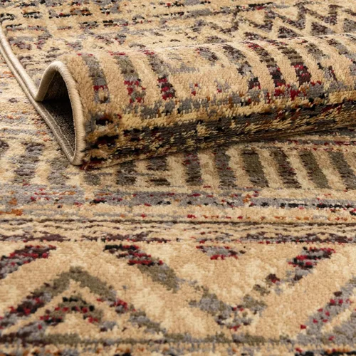 Vista 5 de Unique Loom Saturn Collection Alfombra de área - Relay (Runner 2' 2" x 5' 0", Beige/Gris)