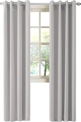 Vista 96 de LA PALMA Cortinas opacas con aislamiento térmico y ojales, para sala de estar, dormitorio, paquete de 2 paneles