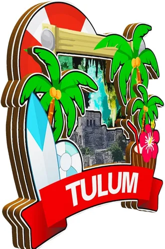 Vista 2 de Tulum - Imán de México para nevera, monumentos de madera 3D, recuerdos coleccionables de viaje, decoración hecha a mano, 2021