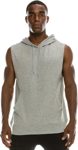 Vista 8 de JC DISTRO Sudadera con capucha hecha en Estados Unidos para hombre, ligera, suave, sin mangas