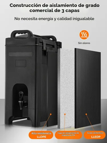 Vista 6 de Dispensador aislado de la bebida 5 galones, dispensador comercial
