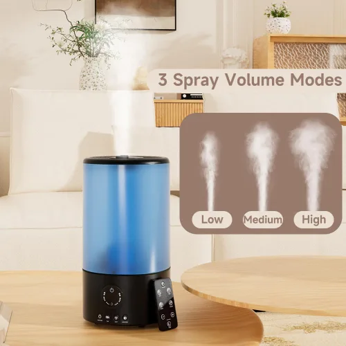 Vista 7 de Humidificadores para dormitorio, humidificador ultrasónico silencioso de niebla fría de 3.2L con boquilla de 360°, tiempo de funcionamiento de 18
