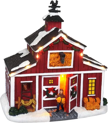 Vista 10 de Casa de Pueblo Navideño con Muñeco de Nieve – Edificio Coleccionable de Aldea Navideña Musical Iluminada con Nieve – Adición Perfecta para tus