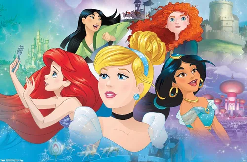 Vista 16 de Trends International Disney Princess - Póster de pared de Gaze, 14.72 x 22.37 pulgadas, versión enmarcada de madera de granero