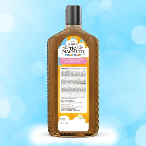 Vista 8 de Tio Nacho Royal Baby Champú para cabello y cuerpo con jalea real y manzanilla, 13.5 onzas líquidas, hipoalergénico, suave, sin desgarros, todo en uno
