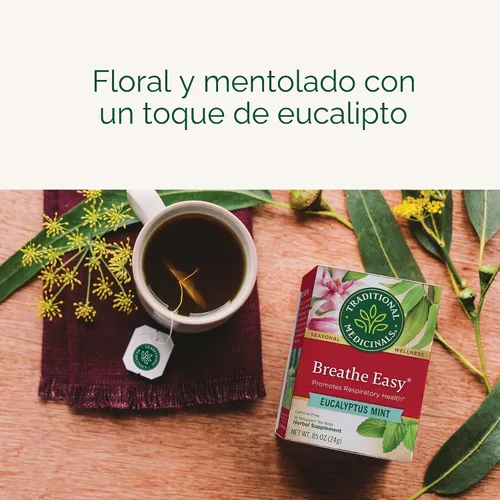 Vista 4 de Traditional Medicinals Té orgánico que respira fácilmente, promueve la salud respiratoria, 16 bolsas de té