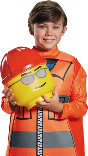 Vista 7 de Disguise Lego Construction Worker Classic Costume Anaranjado
