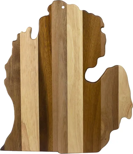Vista 17 de Totally Bamboo Rock & Branch Shiplap Series Tabla de Cortar de Madera con Forma del Estado de Alabama y Bandeja para Servir Charcutería, Incluye