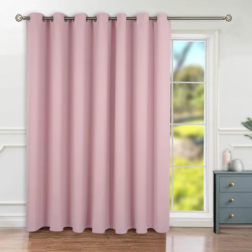 Vista 59 de BGment Cortina Oscurecedora para Puerta Corredera, Cortina Divisoria Opaca Ancha para Sala de Estar de 84 Pulgadas de Largo, Cortina Térmica de Rosa