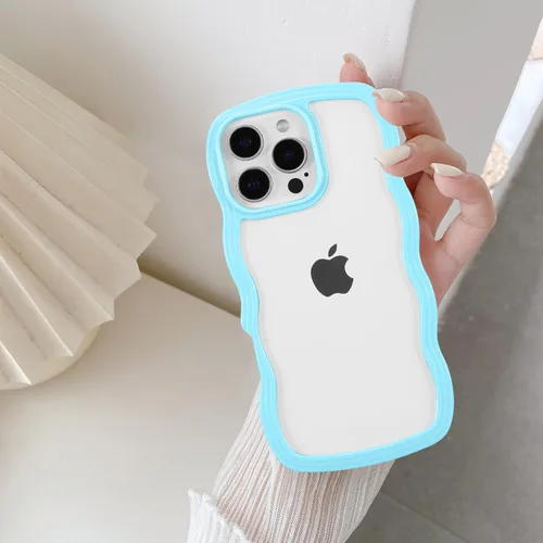 Vista 17 de QLTYPRI Funda compatible con iPhone 7/8/SE, bonita funda transparente con marco ondulado rizado para niñas y mujeres, funda protectora de TPU
