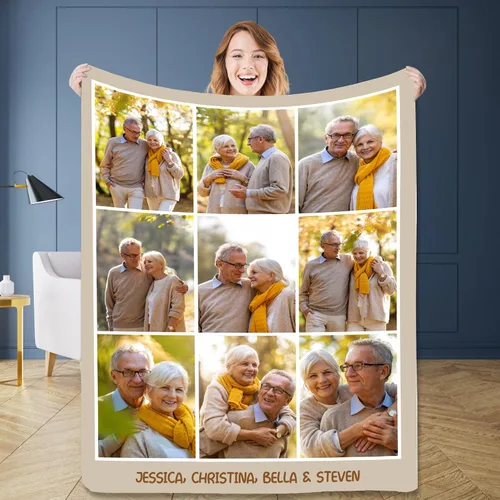 Vista 16 de Manta personalizada con imagen hecha en Estados Unidos, mantas personalizadas con fotos, nombres, manta suave personalizada con imagen personalizada