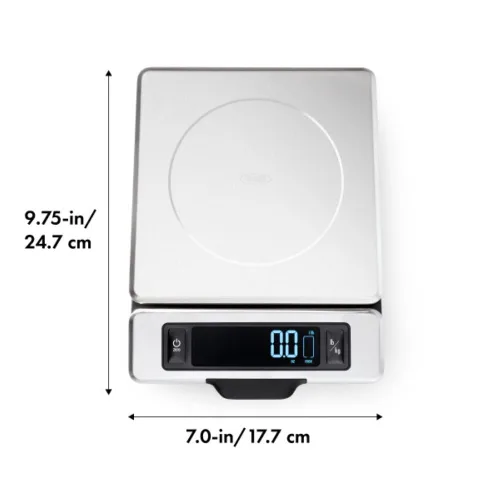 Vista 11 de OXO Good Grips - Báscula de cocina de acero inoxidable de 11 libras con pantalla extraíble, color negro