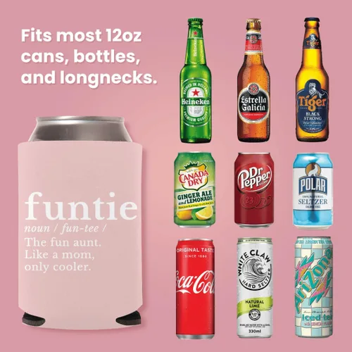 Vista 5 de Funtie Funcle - Enfriadores de latas, enfriadores de tía lata, enfriador de tío lata, aislantes divertidos para tía y tío, regalos para tía, regalos