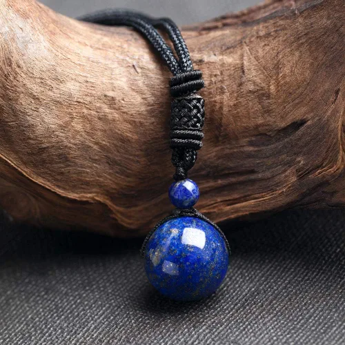 Vista 20 de iSTONE Collar unisex con dije de cuentas redondas auténticas, cadena de cuerda negra de 24 pulgadas para hombres y mujeres