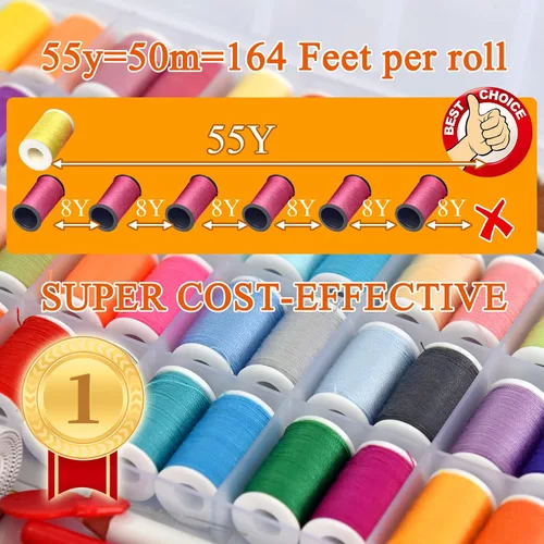Vista 5 de 48 Kit de costura para mujeres, mamá, viajera, adultos, principiantes, emergencias, suministros de costura accesorios con tijeras, dedal, hilo