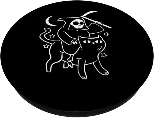 Vista 2 de Grim Reaper Ride Satan Cat Demonic Evil Devil Ocult Satanic PopSockets PopGrip: Agarre intercambiable para teléfonos y tabletas
