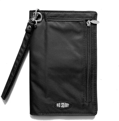 Vista 8 de Big Skinny MyPhone - Cartera delgada con bloqueo RFID para mujer, tamaño grande, con capacidad para hasta 20 tarjetas, azul océano