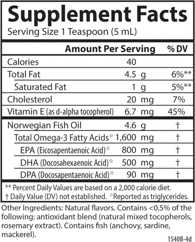 Vista 9 de Carlson - El Mejor de Todos los Aceites de Pescado, 1600 mg de Omega-3, Suplemento de Aceite de Pescado Líquido, Aceite de Pescado Noruego, Captura