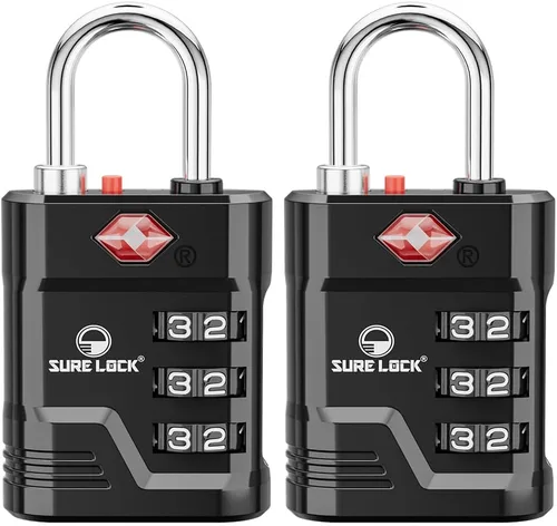 Vista 19 de Cerradura de equipaje aprobada por la TSA SURE LOCK Negro