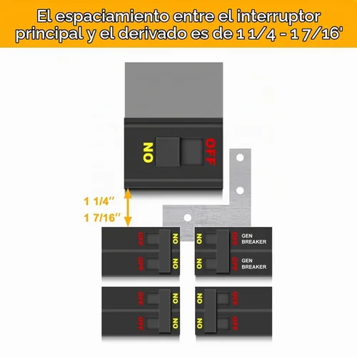 Vista 3 de Kit de enclavamiento de generador compatible con paneles Eaton Cutler Hammer Serie BR de 150 y 200 amperios, espaciado de 1 1/4-1 7/16 pulgadas