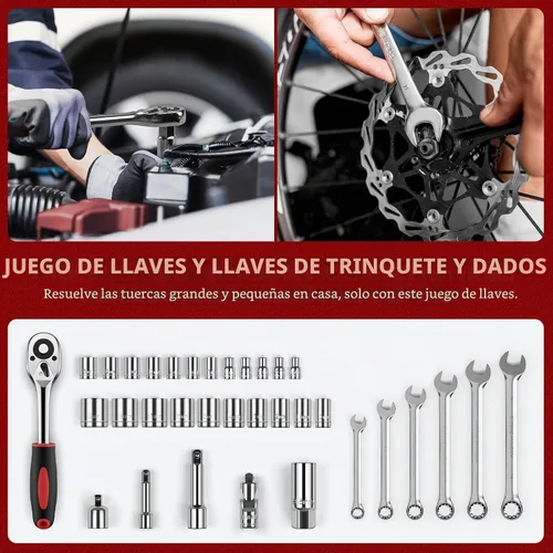Vista 4 de Sundpey 379 Pcs Portable Complete Home and Auto Tool Kit with Drawer Red with Socket Wrench Set & Screwdrivers & Hex Keys & Pliers Kit,Men Women