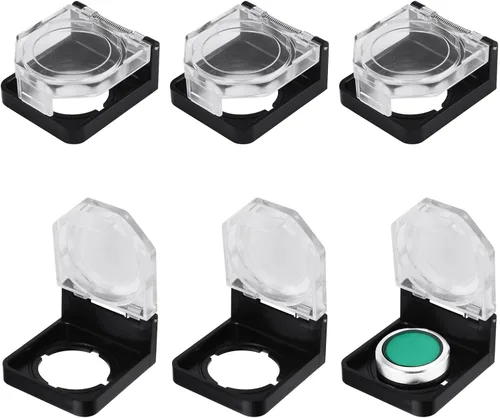 Vista 13 de 4 protectores de plástico transparente para interruptor de botón, a prueba de polvo, pomo de parada de emergencia para botón de encendido de 0.866