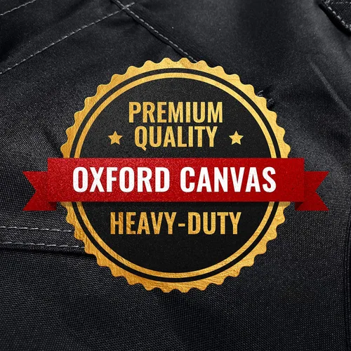 Vista 6 de Delantal para herramientas, soporte magnético para puntas, espalda cruzada, 18 bolsillos, color negro Oxford Canvas, Quick-Release Buckle, Double