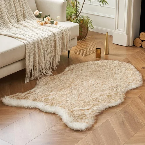 Vista 32 de MIULEE Alfombra de Área de Lujo Súper Suave y Esponjosa de Piel Sintética Rectangular Alfombra Decorativa de Felpa Shaggy para Mesita de Noche Sofá