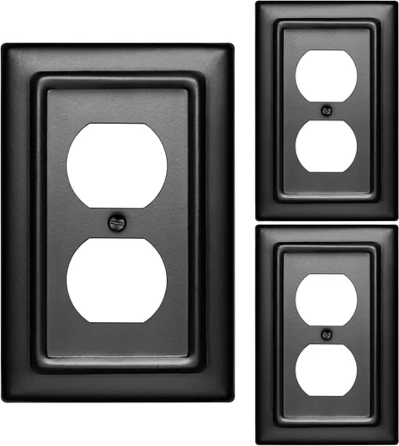 Vista 5 de Monarch Abode Placa de cubierta de toma de corriente dúplex – Placas de pared de enchufe de cobre antiguo de 1 banda, placas de cubierta de toma
