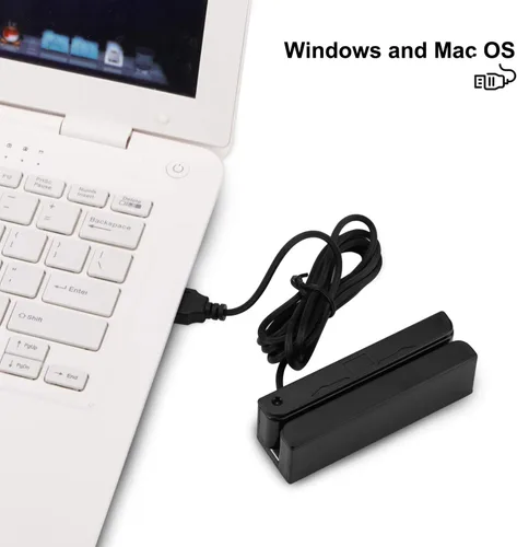 Vista 4 de MSR90 USB lector de tarjeta de crédito magnética 3 pistas Lector de mini tarjeta inteligente MSR605 MSR606 Deftun