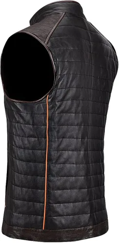 Vista 2 de CUADRA Chaleco reversible para hombre en cuero genuino negro