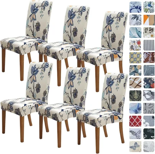 Vista 80 de SPRINGRICO Juego de 4 fundas para sillas de comedor, fundas elásticas para sillas de comedor, de elastano lavables, fundas para sillas Parsons