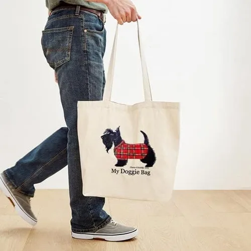 Vista 5 de CafePress Scottie - Bolsa de lona natural bolsa de compras reutilizable