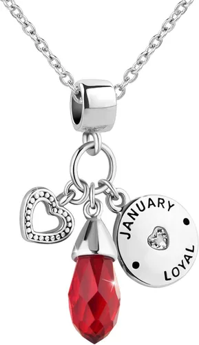 Vista 3 de Brillante dije de cumpleaños con piedra natal de enero a diciembre de 12 meses, compatible con pulseras y collares Pandora