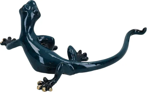 Vista 3 de AB Tools Blue Gecko Lizard Resina Cobertizo de pared Escultura Decoración Estatua Pequeña Casa Ornamento
