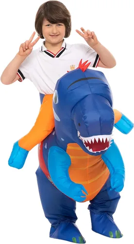 Vista 3 de IHGYT Inflatable Costume for Kids Blow up Dinosaur Costume for Boys and Girls Halloween Party Riding T Rex Outfits