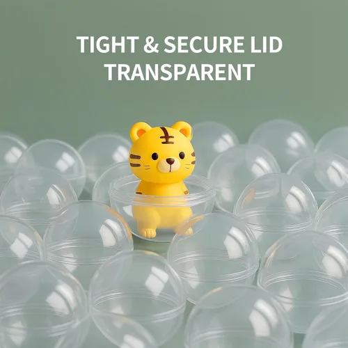 Vista 4 de 50 unidades de máquinas expendedoras de 2 pulgadas, cápsulas de máquina de chicle, cápsulas de plástico transparente, cápsulas rellenables
