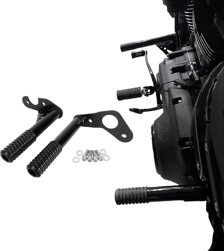 Vista 10 de Estriberas de Carretera Protector de Motor Barra Antivuelco Soporte de Protección Compatible con Harley Softail Street Bob FXBB, Low Rider FXLR