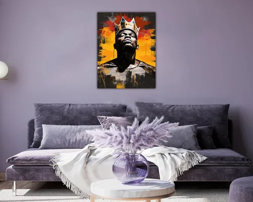 Vista 174 de Arte de pared afroamericano, decoración de rey y reina bailarín negro para sala de estar, arte de pareja de amor negro para dormitorio, lienzo