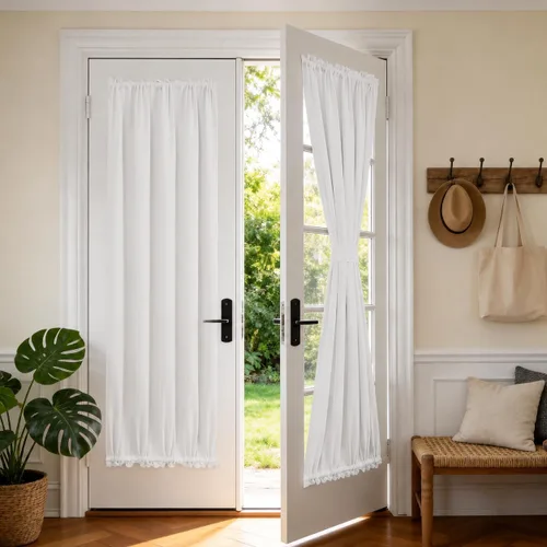 Vista 49 de Deconovo - Cortinas opacas para puerta francesa para ventana de puerta Gris oscuro